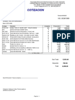 Cotizacion: Codigo Nombre Unidades Preciounit. Total