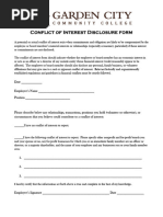 Conflict of Interest Disclosure Form