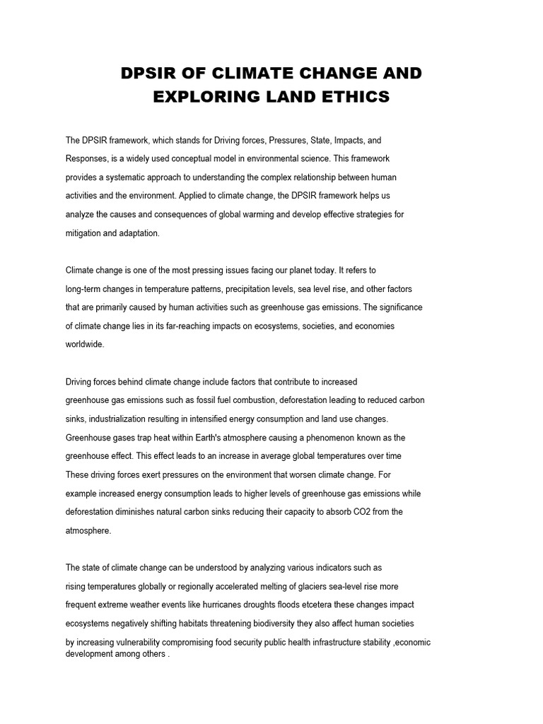 Dpsir of Land Ethics and Exploring Land Ethics 1 Word File PDF