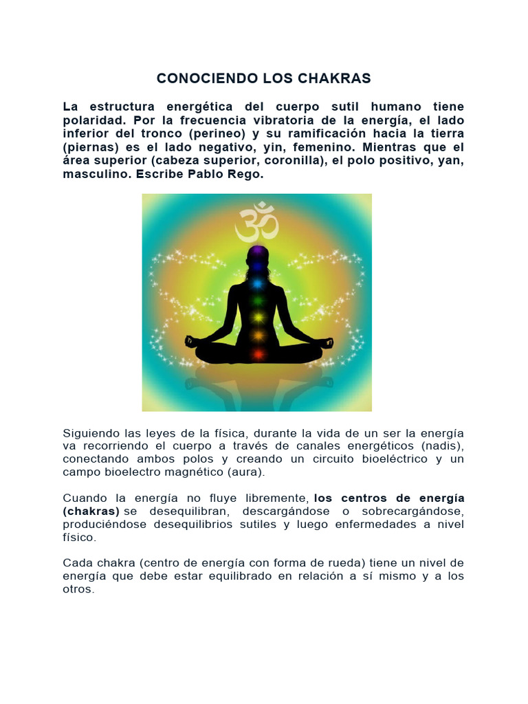 Equilibrio y Desequilibrio de Chakras | PDF | Las emociones | Amor