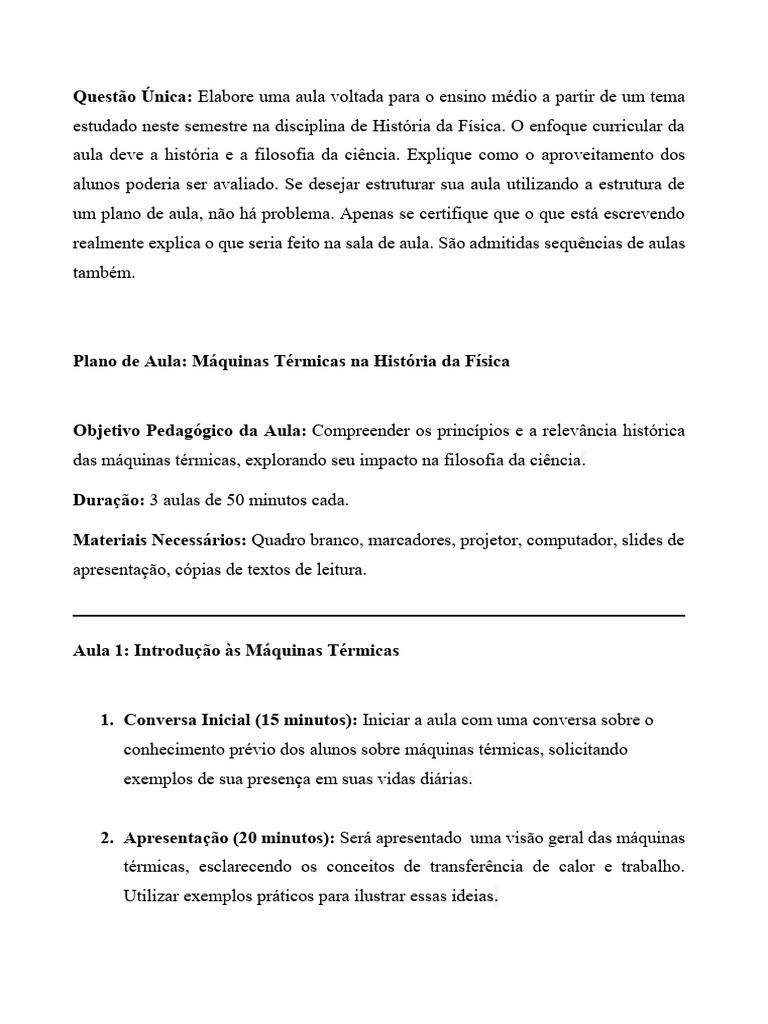 Historia Da Fisica - Plano de Aula | PDF | Física | Science
