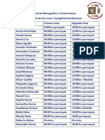 Horarios Mes de Diciembre