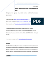 Comparación de Grupos de Pacientes Con Cáncer de Próstata Según El Avance de La Enfermedad