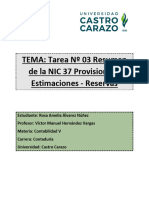 Tarea #03 Resumen de La NIC 37 Provisiones - Estimaciones - Reservas