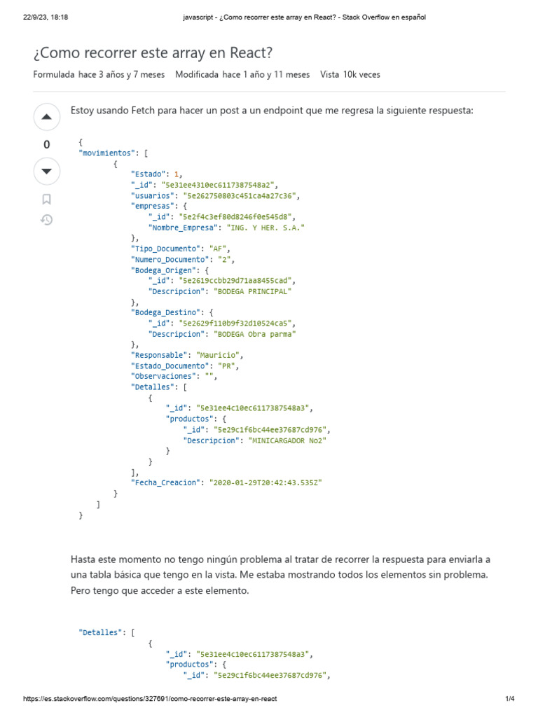 Recorrer JSON en React con JavaScript | PDF | Software | Informática