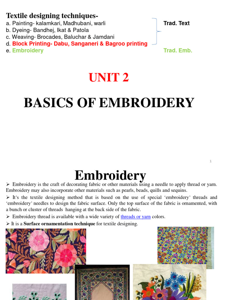 Embroidery Basics for Beginners | PDF | Embroidery | Yarn
