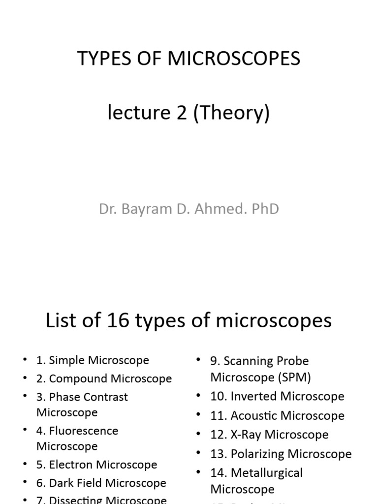 Overview of 16 Microscope Types | PDF | Microscopy | Microscope