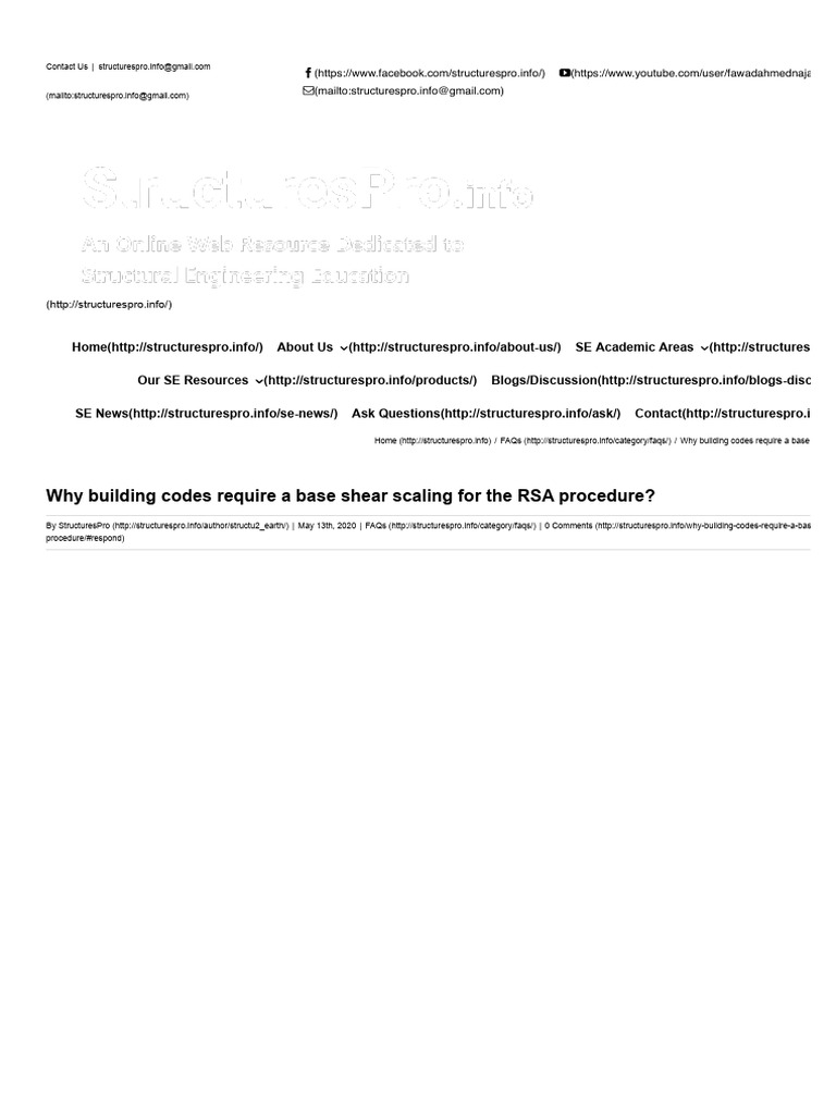 Why Building Codes Require A Base Shear Scaling F PDF