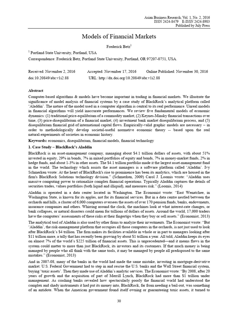 BlackRock's Aladdin: Financial Modeling Insights | PDF | Black Rock ...