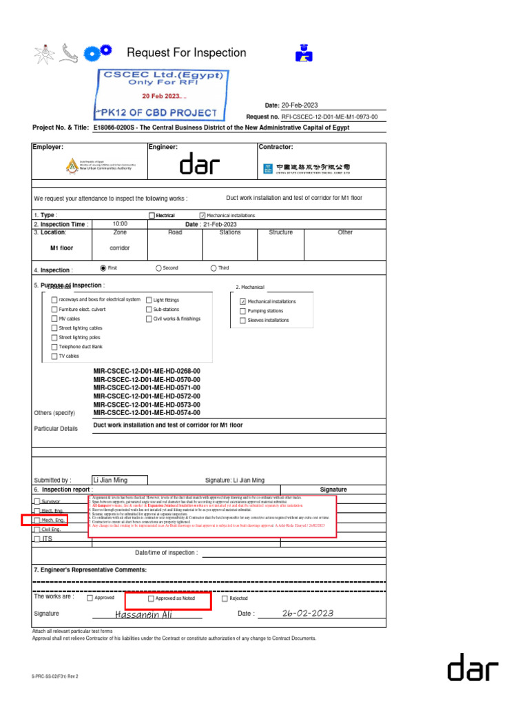 M1 Floor Duct Work Inspection Report | PDF | Duct (Flow) | Building ...