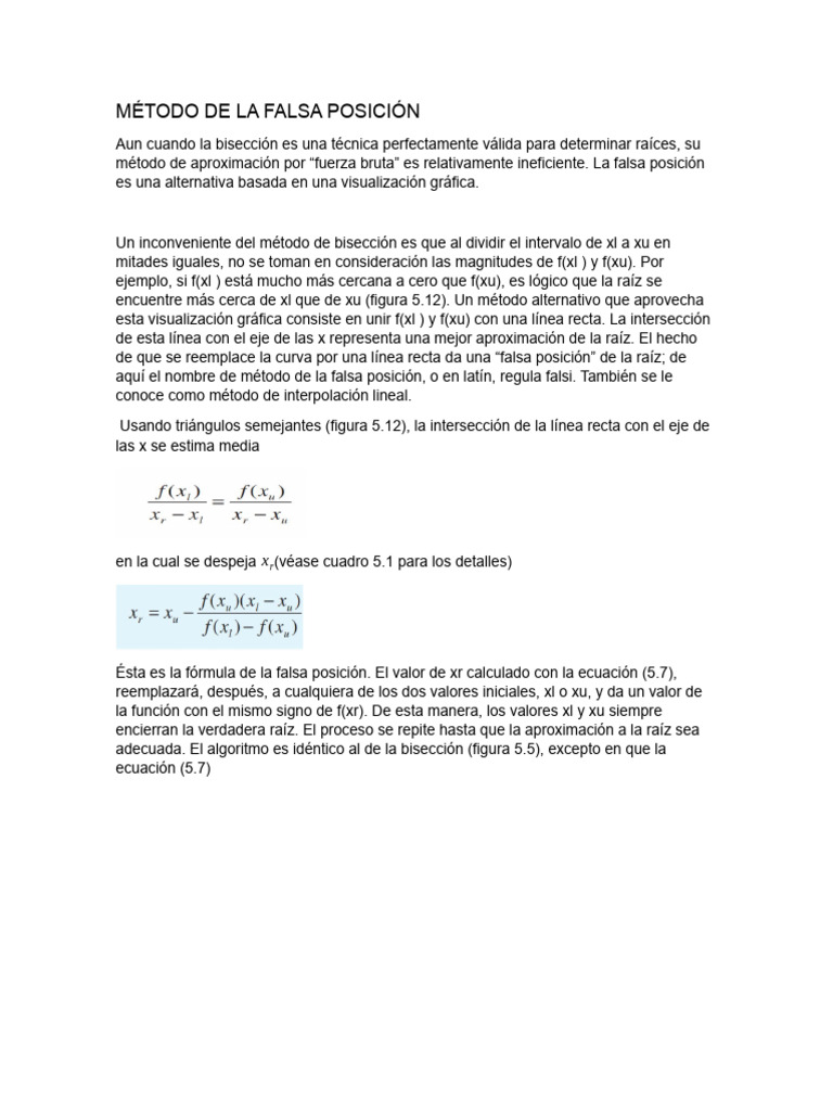 Método de La Falsa Posición PDF
