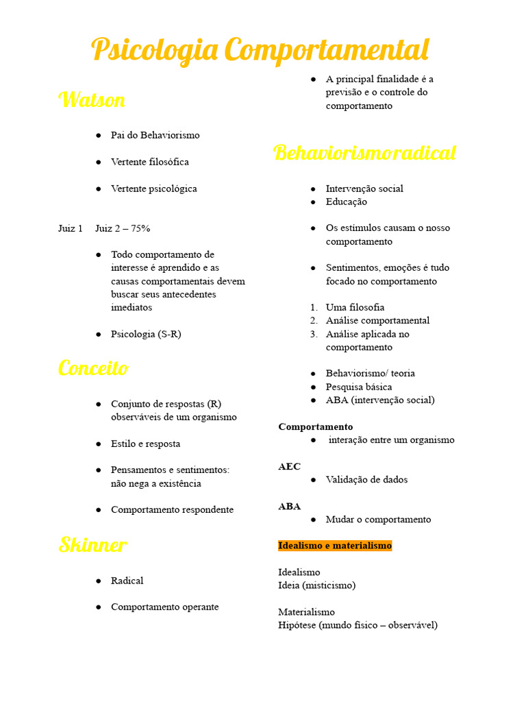 Fundamentos da Psicologia Comportamental | PDF | Behaviorismo ...