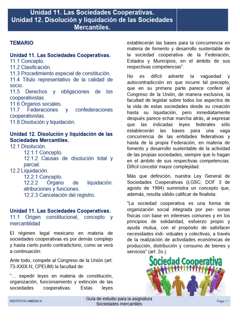 Sociedades Cooperativas y Liquidación Mercantil | PDF | Sociedad de ...
