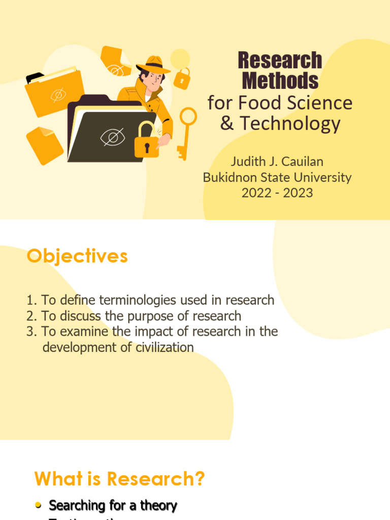 Food Science Research Methods Guide | PDF | Methodology | Theory
