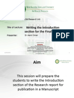 Writing The Introduction