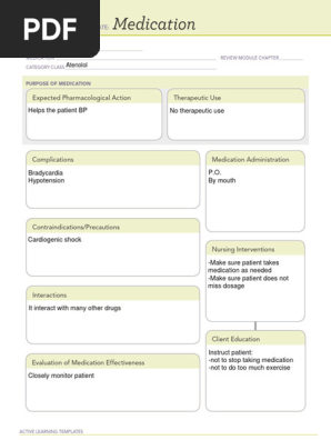 2 Atenolol Active Learning Template Medication