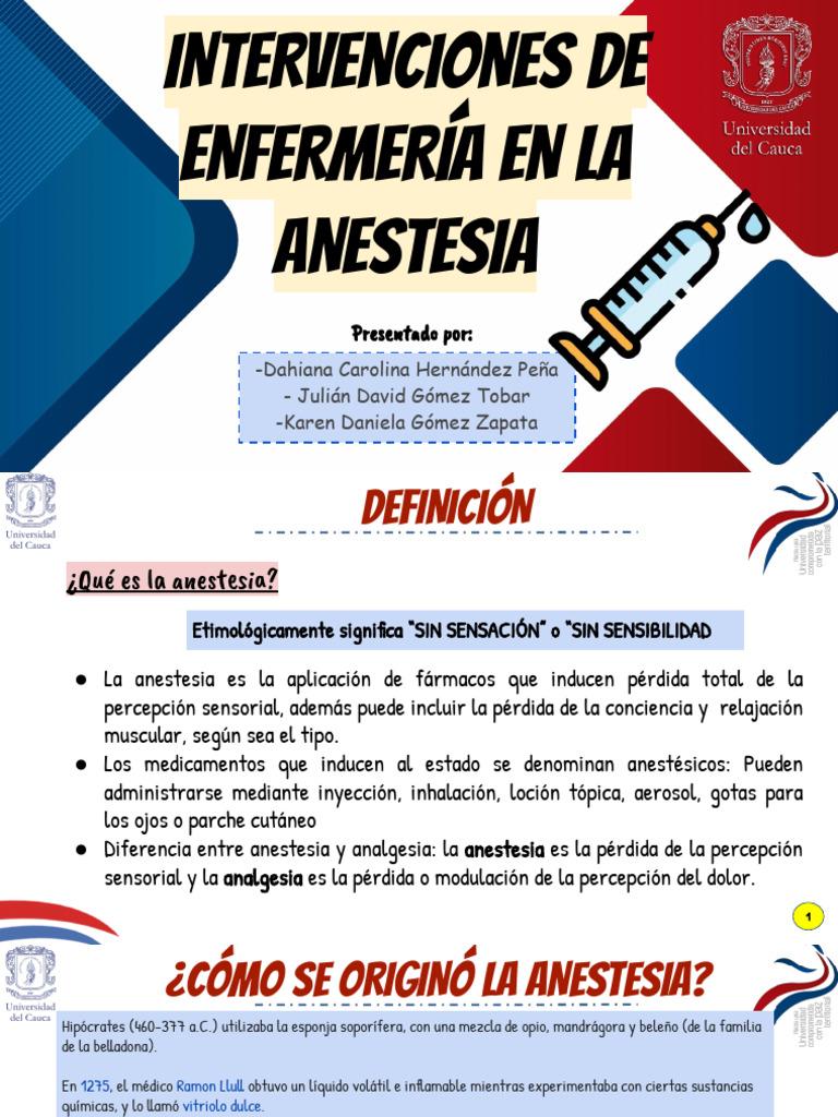 Anestesia Y Enfermería Pdf Anestesia Medicina