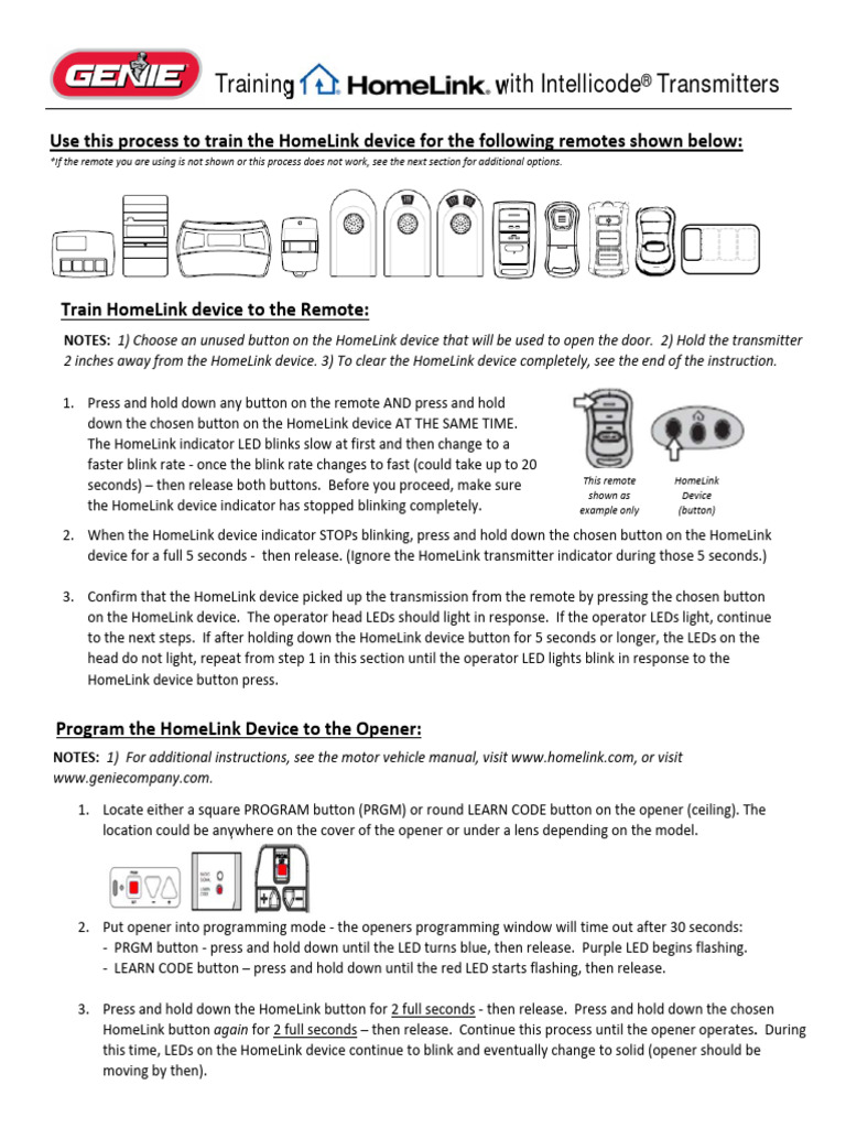 HomeLink Programming PDF Light Emitting Diode Automotive Technologies