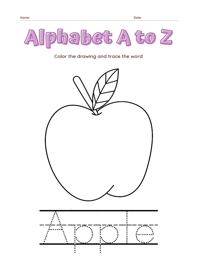 Alphabet A To Z Coloring Worksheet Set | PDF