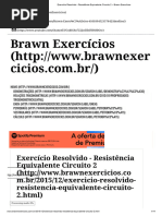 Exercício Resolvido - Resistência Equivalente Circuito 2 Brawn Exercícios