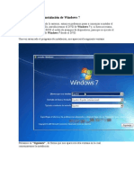 Instalación de Windows 7