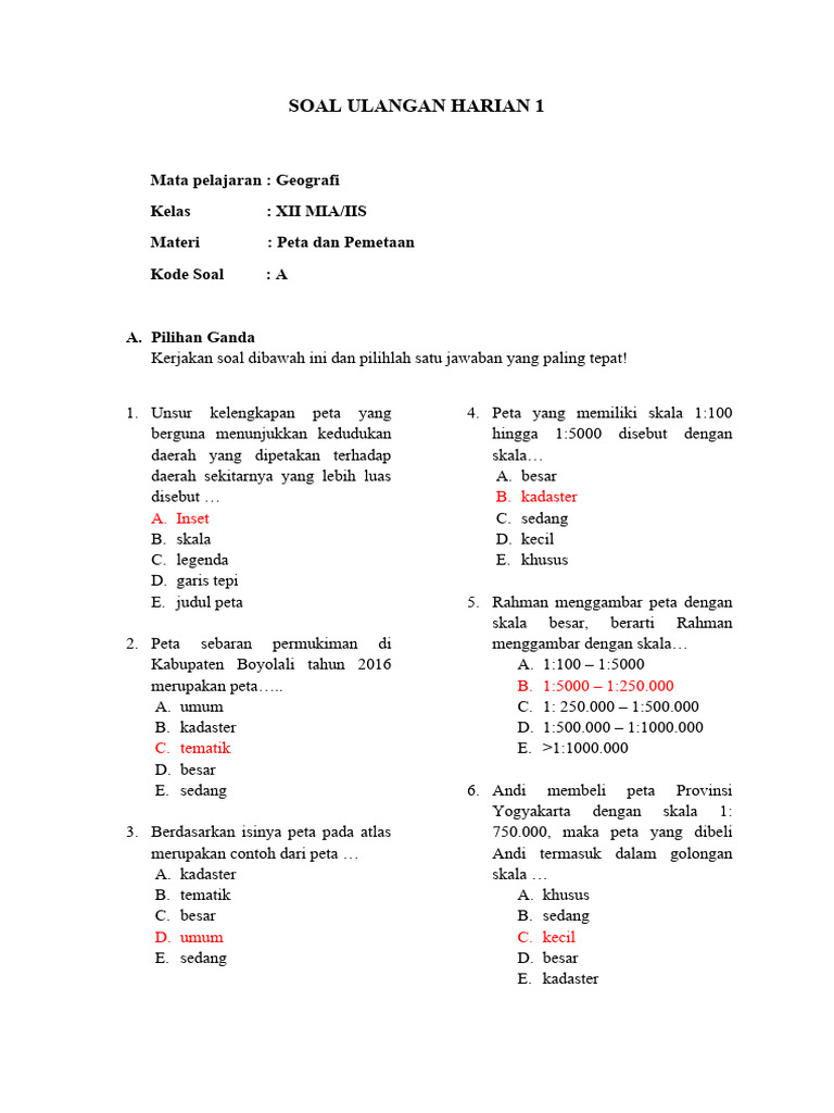 Unsur Peta: Inset dan Skala | PDF | Metode & Bahan Ajar | Seni