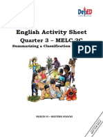 RTP Las English 5 Q3 Melc 2C - Summarizing Classification Text Type