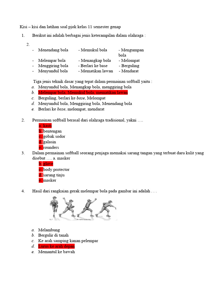 50 Soal PAS PJOK Kelas 11 SMA Semester 2 2025 + Jawaban