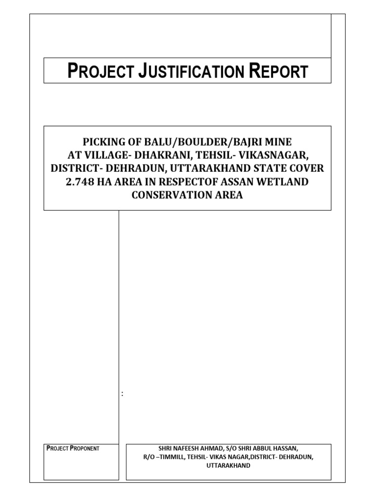 Balu Mining Project in Dhakrani, Dehradun | PDF | Clastic Rock | Mining