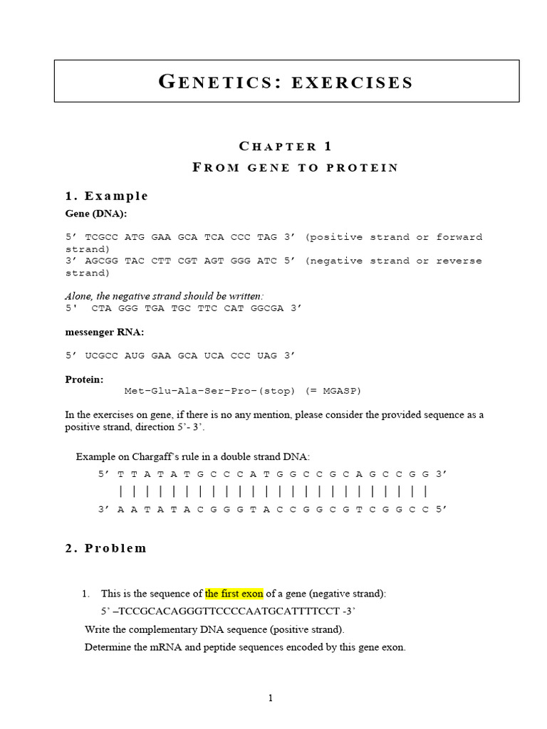 Genetics Exercises and Solutions | PDF | Dominance (Genetics) | Genotype