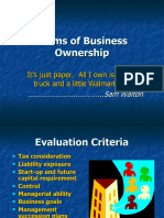 Forms of Business Ownership