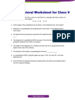 Quadrilateral Worksheet For Class 9