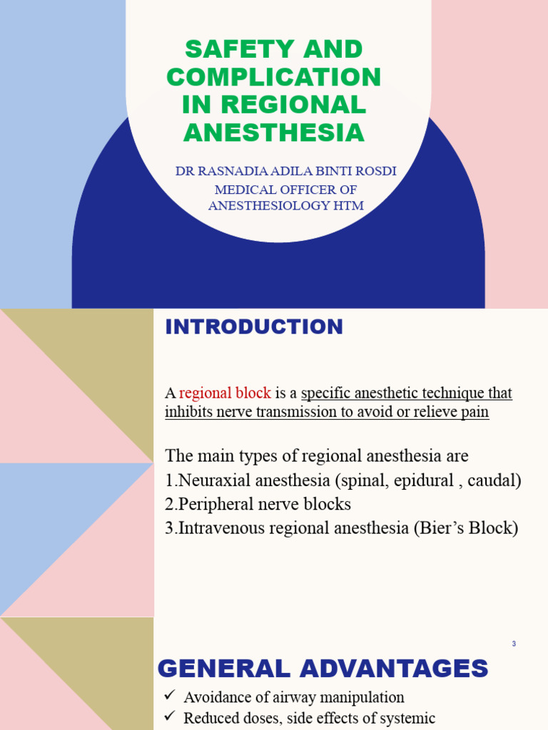 Safety and Complication in Regional Anesthesia PDF Anesthesia