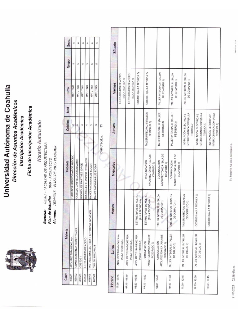 Horario pdf
