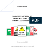 Reglamento de Seguridad y Salud en El Trabajo 14073 Llicuar