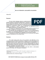 Nin, A. - Algunas Peculiaridades en El Tratamiento Psicoanalítico de Pacientes Adolescentes