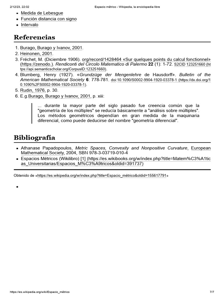 Espacio Métrico Wikipedia, La Enciclopedia Libre7 PDF