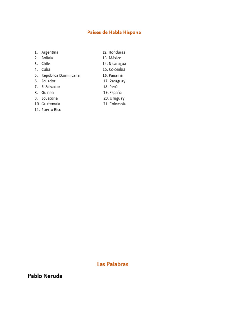 Paises de Habla Hispana | PDF | Lengua española | España
