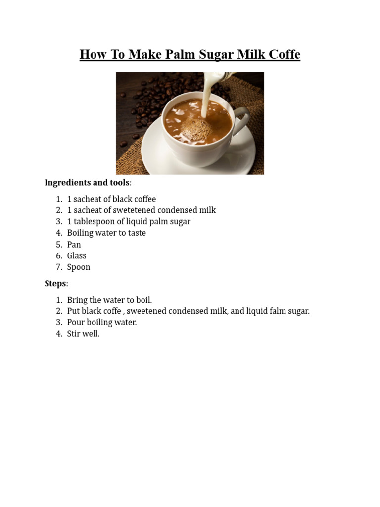 Ingredients for Coffee Milk