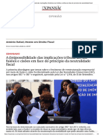 A (Im) Possibilidade Das Implicações Tributárias Nas Fusões e Cisões em Face Do Princípio Da Neutralidade Fiscal