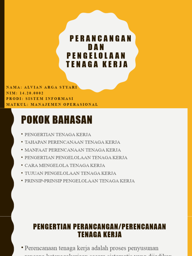 Perancangan Dan Pengelolaan Tenaga Kerja | PDF