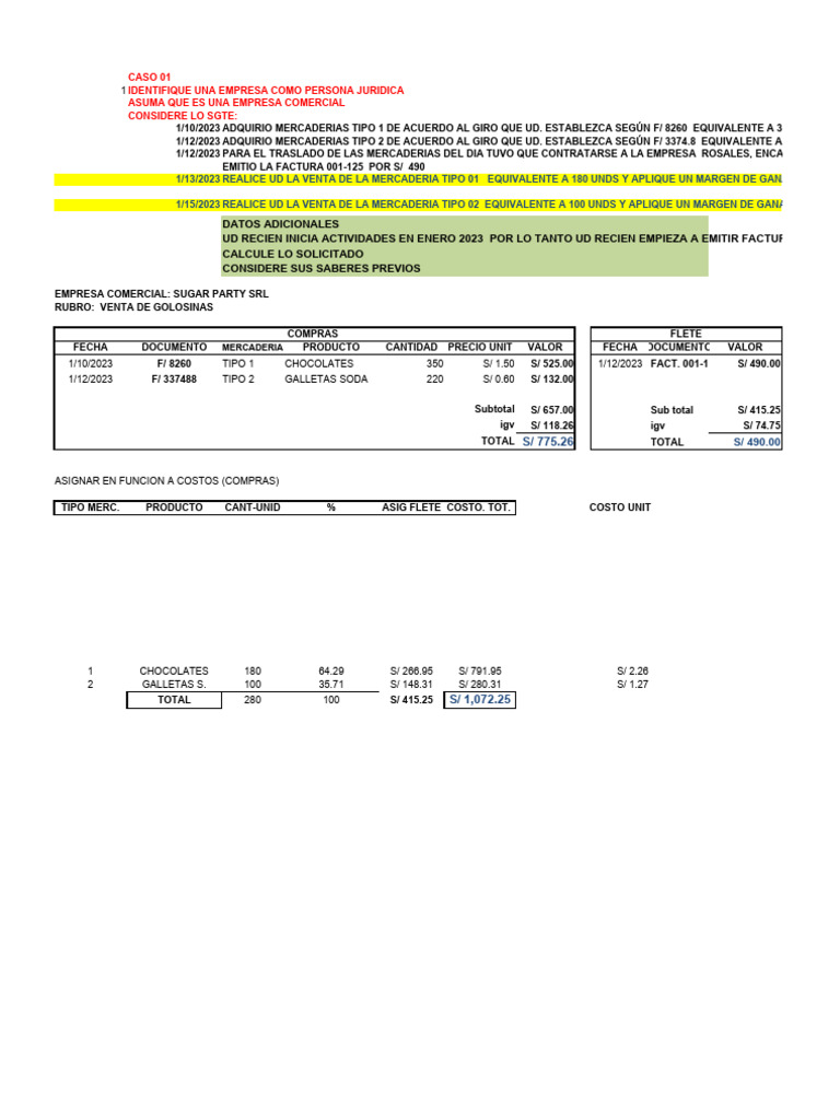 Ejercicio Contabilidad Gerencial y de Costos para Participacion | PDF ...