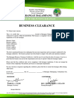 Brgy Business Clearance Format New