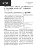 The Association Between Age and Depression in The General Population: A Multivariate Examination