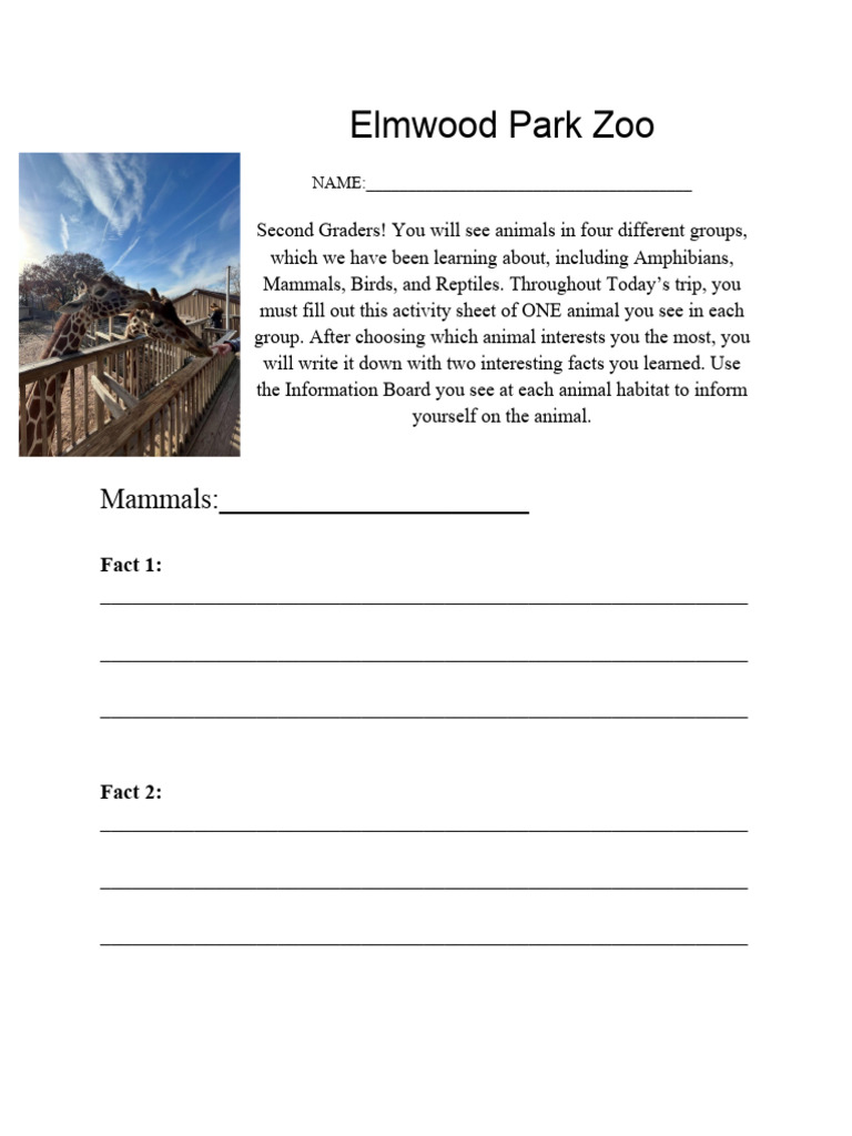 Zoo Assignment | PDF