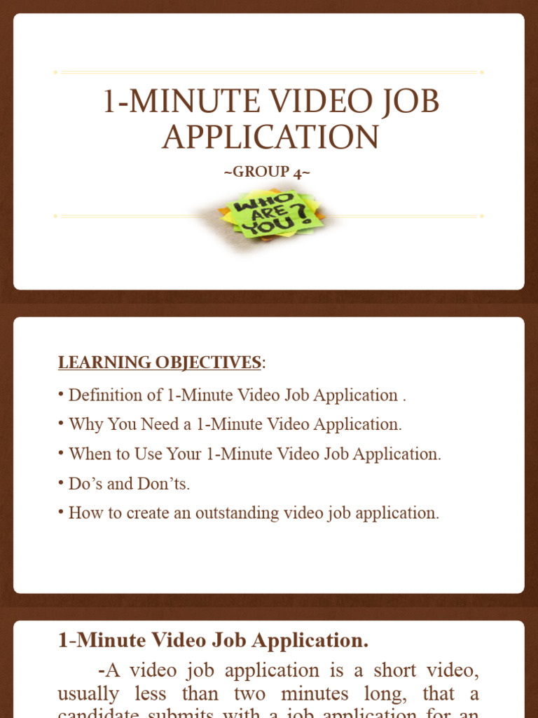1 Minute Video Job | PDF | Résumé