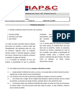 AV3 - Habilitação para Taxista - Atividade Primeiros Socorros