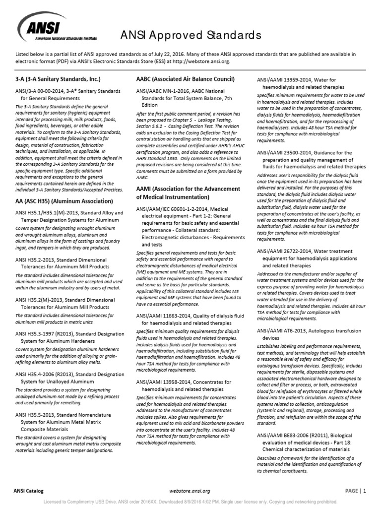 ANSI Approved Standards - American National Standards (PDFDrive) | PDF ...