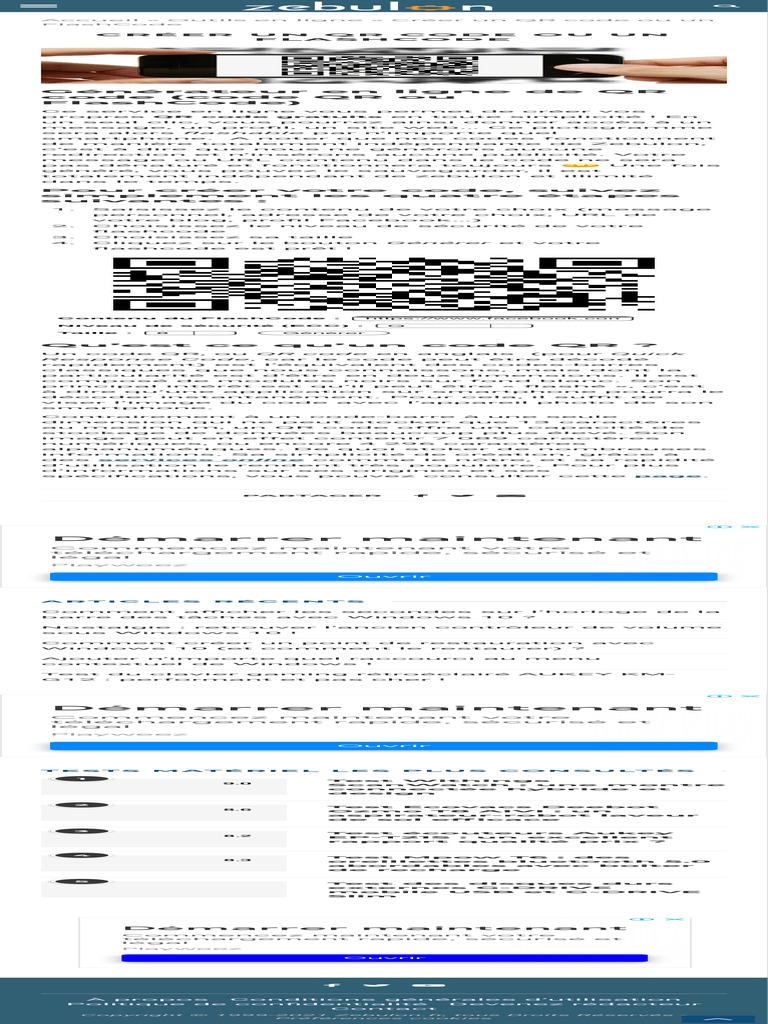 Créer Un Code QR Ou Un FlashCode Sans Redirection Ni Publicité | PDF ...