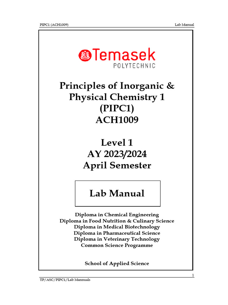 PIPC Practical Manuel | PDF | Titration | Chemistry